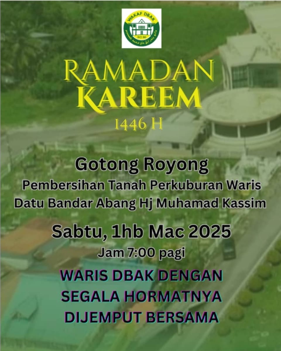 Poster atau jemputan rasmi majlis keluarga Waris DBAK — bahan 4