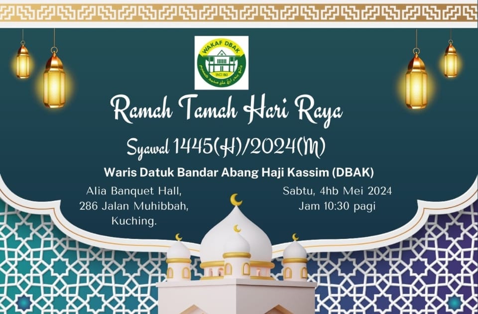 Poster atau jemputan rasmi majlis keluarga Waris DBAK — bahan 9